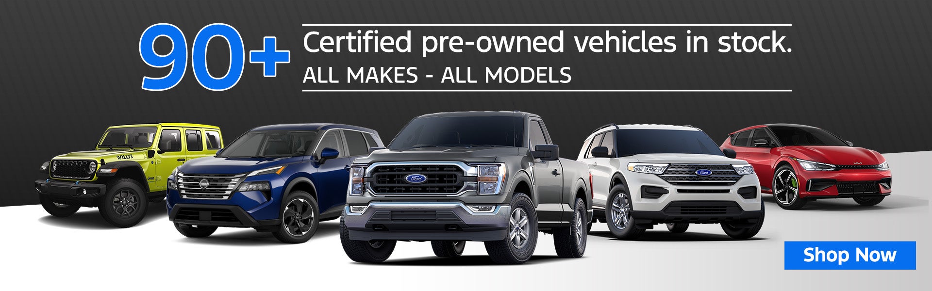 over 90 certified pre-owned vehicles in stock