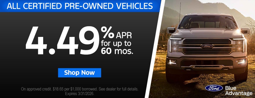 Financing special on certified pre-owned Ford vehicles