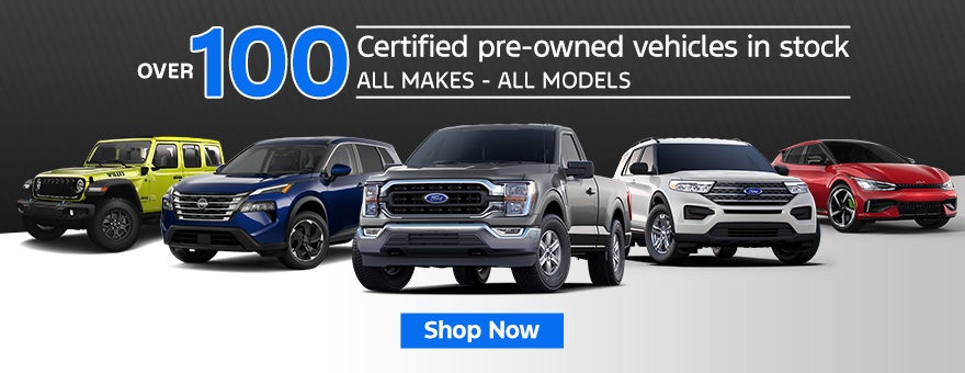 over 90 certified pre-owned vehicles in stock